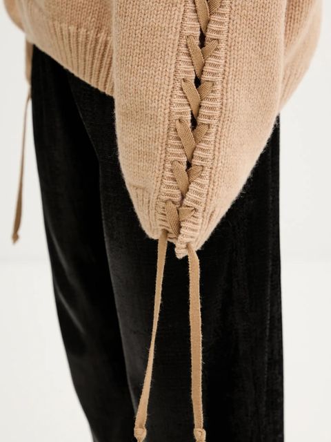 Rotate sweter z dodatkiem wełny damski kolor beżowy ciepły 1147411753