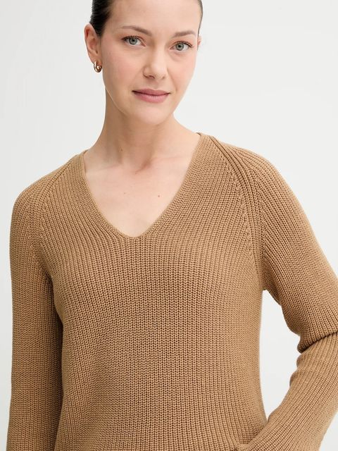 Marc O'Polo sweter bawełniany damski kolor beżowy lekki 508605960097