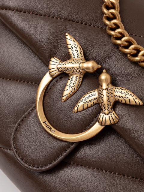 Pinko torebka skórzana kolor brązowy 100038 A0F2 - zdjęcie produktu nr 2