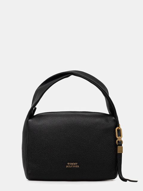 Tommy Hilfiger torebka skórzana kolor czarny AW0AW18150 - zdjęcie produktu nr 1