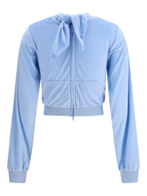 Balenciaga tie-detail zip-up top - Blue