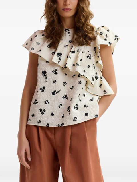 Essentiel Antwerp floral ruffled blouse - Neutrals