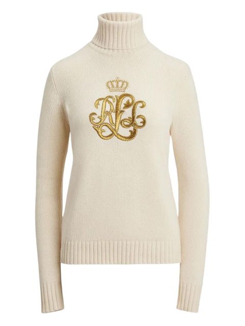 Lauren Ralph Lauren embroidered turtleneck sweater - Neutrals - zdjęcie produktu nr 1