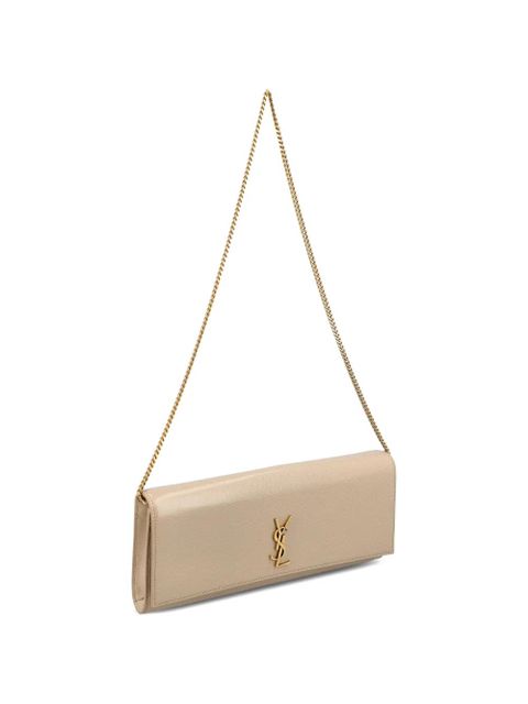 Saint Laurent KATE clutch in grain de poudre leather - Neutrals
