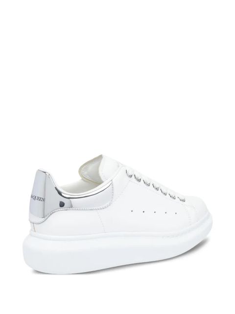 Alexander McQueen Oversized metallic-panel leather sneakers - White
