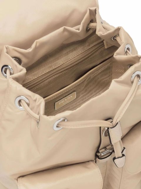 Prada small logo-plaque backpack - Neutrals
