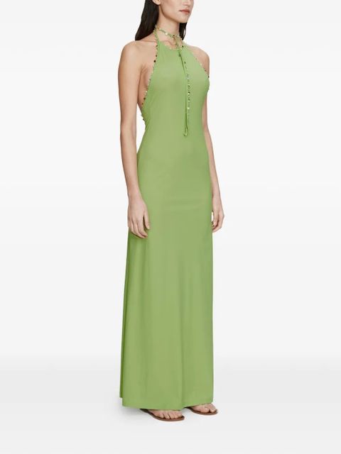 Christopher Esber Beach Quartz halterneck embellished dress - Green