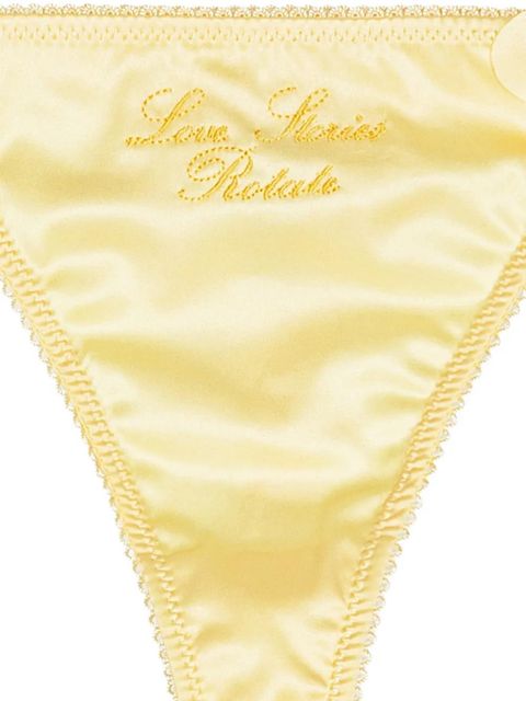 ROTATE BIRGER CHRISTENSEN embroidery flower thong - Yellow