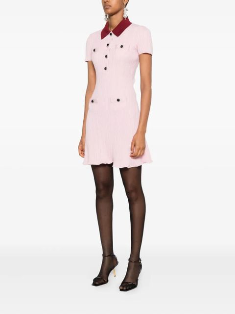 Self-Portrait embellished ribbed mini dress - Pink - zdjęcie produktu nr 2