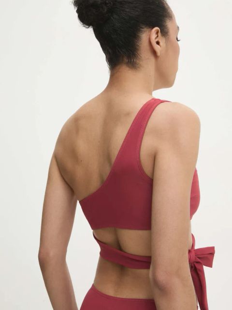 Answear.LAB biustonosz kąpielowy kolor pomarańczowy lekko usztywniona miseczka