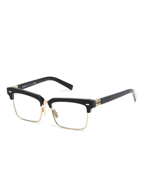 Miu Miu Eyewear MU10ZS rectangle-frame glasses - Black - zdjęcie produktu nr 2