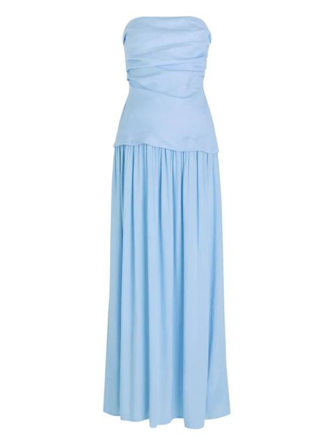 Faithfull the Brand Hedy draped strapless maxi dress - Blue - zdjęcie produktu nr 1