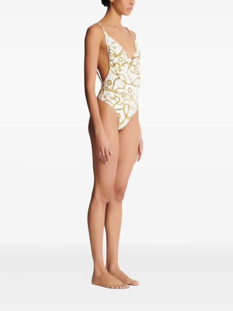 Balmain Chaînes-pattern swimsuit - White - zdjęcie produktu nr 2
