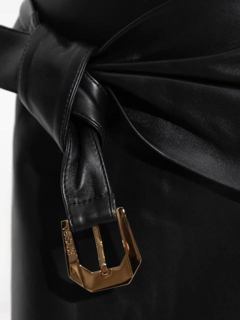 Versace leather draped skirt - Black