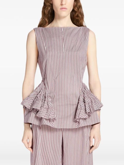 DRIES VAN NOTEN ruffled peplum top - Neutrals