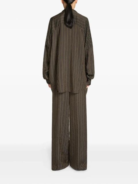 DRIES VAN NOTEN striped cocoon shirt - Brown