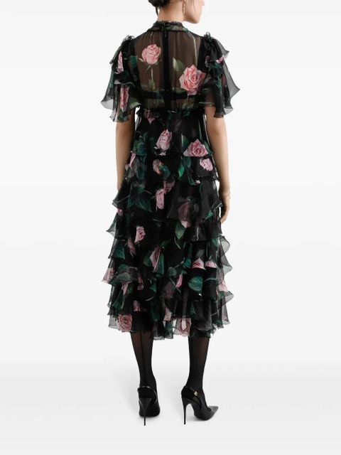 Dolce & Gabbana floral-print midi dress - Black