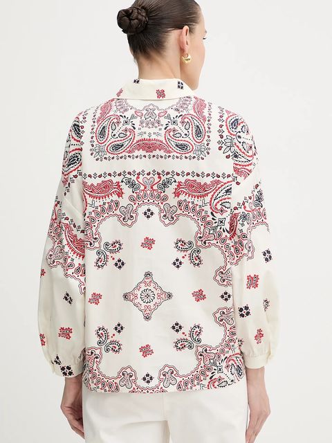 Weekend Max Mara koszula bawełniana ADDA damska kolor beżowy relaxed z kołnierzykiem klasycznym 2525116021600