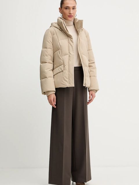 BOSS kurtka kolor beżowy zimowa 50546845