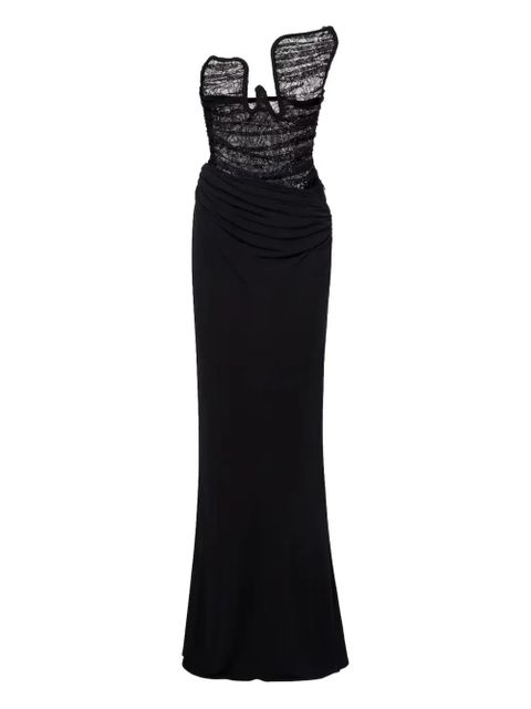 Christopher Esber Salacia lace-panelled maxi gown - Black - zdjęcie produktu nr 2