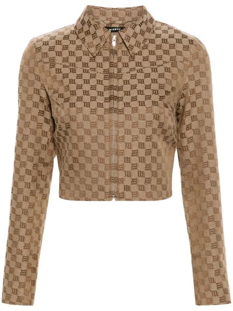 MISBHV jacquard-monogram cropped jacket - Neutrals - zdjęcie produktu nr 1