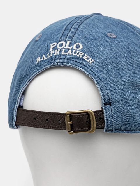 Polo Ralph Lauren czapka z daszkiem bawełniana kolor niebieski z aplikacją 211967367
