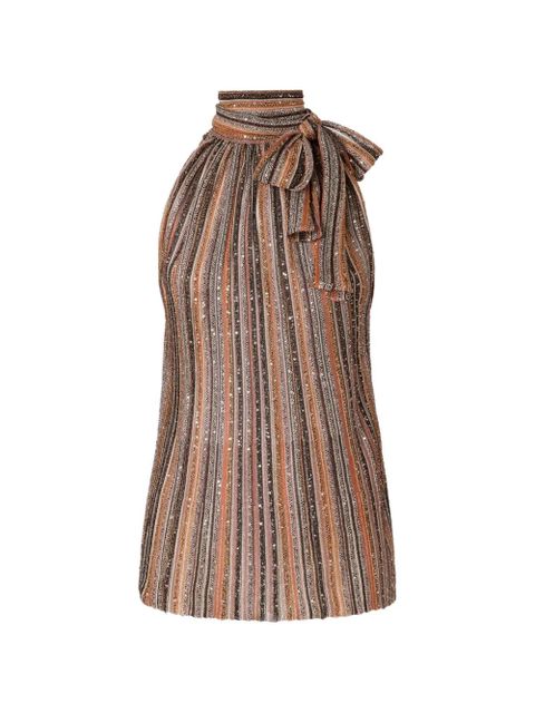 Missoni striped tie neck top - Brown - zdjęcie produktu nr 1