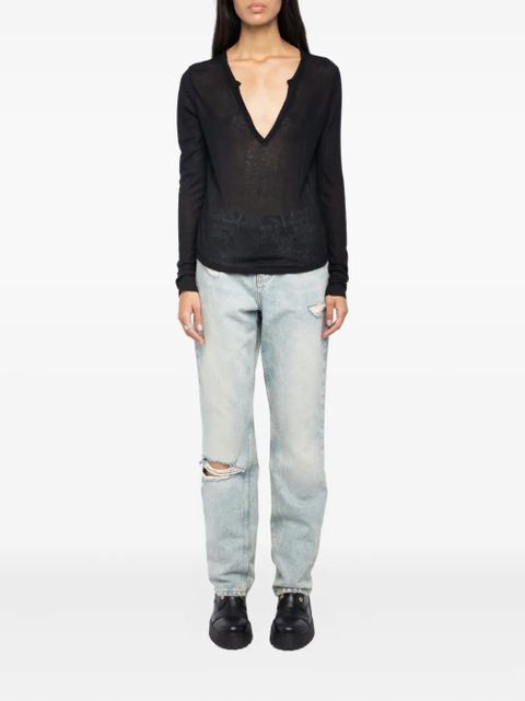 Zadig&Voltaire ribbed long-sleeve top - Black