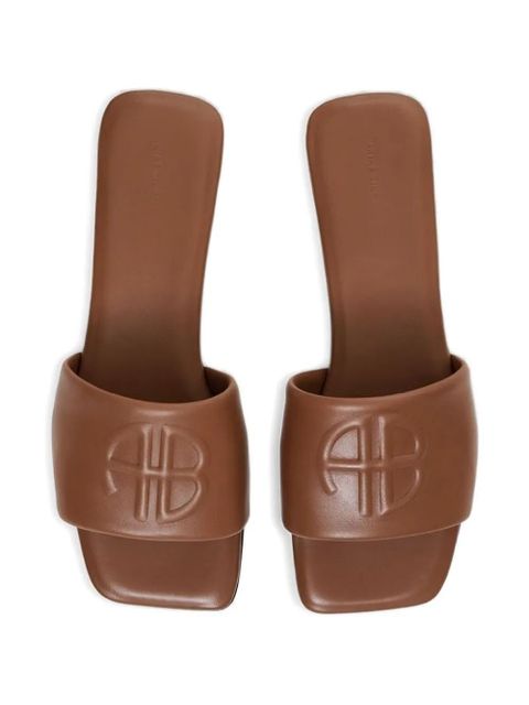ANINE BING leather slides - Brown