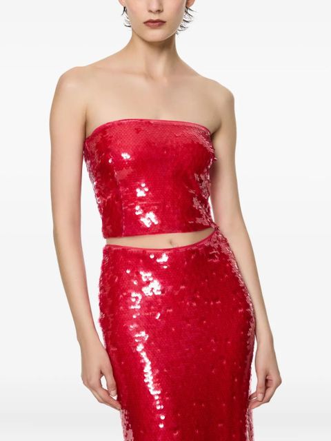 Paris Georgia Mermaid sequin strapless tube top - Red - zdjęcie produktu nr 1