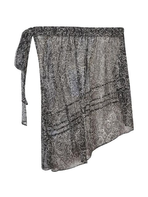 MARANT ÉTOILE asymmetrical-neck floral top - Black - zdjęcie produktu nr 2