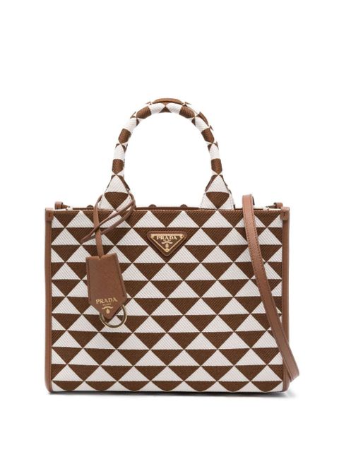 Prada small Symbole jacquard tote bag - Brown - zdjęcie produktu nr 1