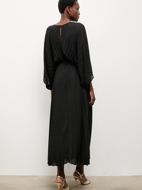 Answear.LAB sukienka kolor czarny maxi rozkloszowana