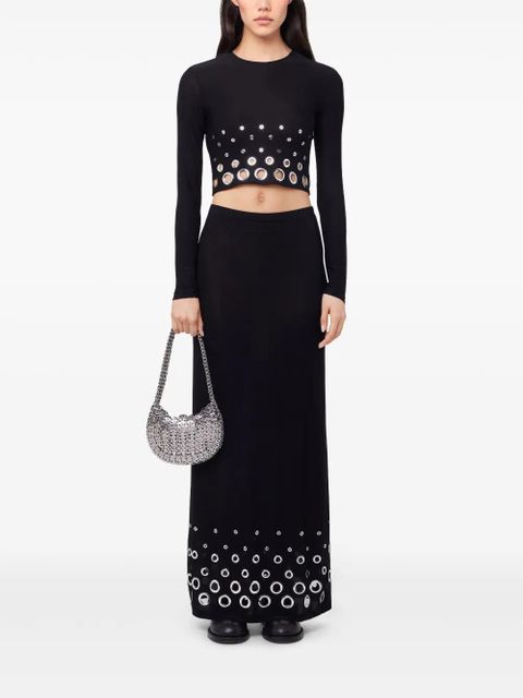 Rabanne eyelet crop top - Black