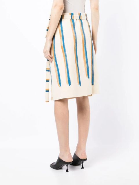 Marni striped wrap skirt - Neutrals