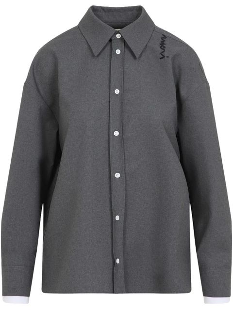 Marni embroidered logo shirt - Grey - zdjęcie produktu nr 1