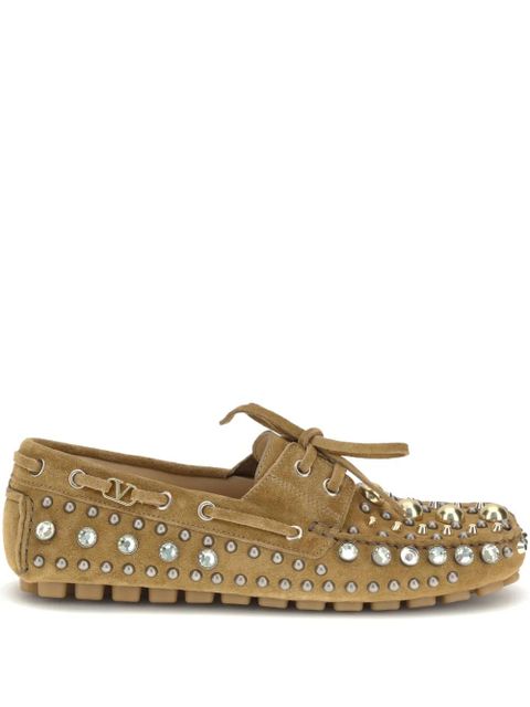 Valentino Garavani crystal-embellished loafers - Neutrals - zdjęcie produktu nr 1