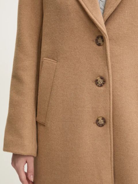 Abercrombie & Fitch płaszcz wełniany kolor brązowy przejściowy KI144-4244