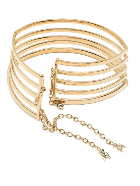 Amina Muaddi Angelica stacked choker - Gold