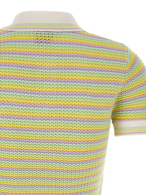 Casablanca Bourgeois striped logo polo shirt - Yellow