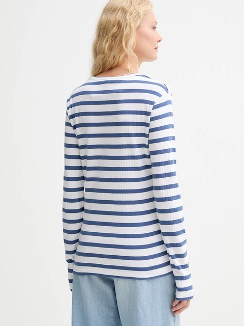 MUNTHE longsleeve bawełniany POTE kolor niebieski 252110225264