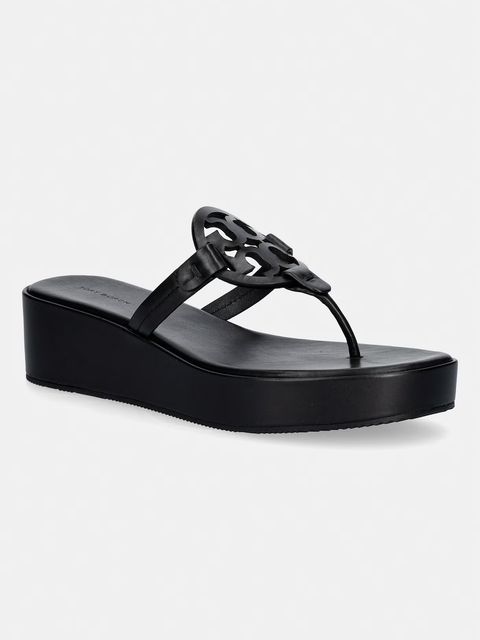 Tory Burch japonki damskie skórzane Miller Wedge - zdjęcie produktu nr 2