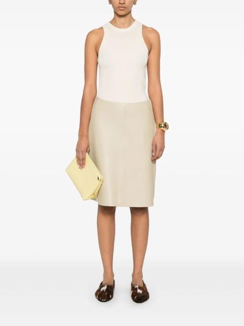 TOTEME leather mini skirt - Neutrals