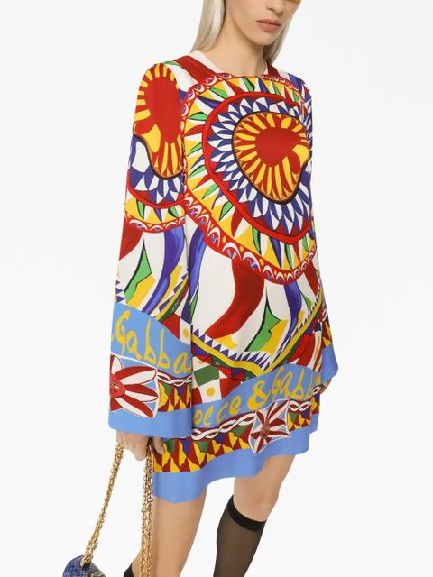 Dolce & Gabbana graphic-print mini dress - Red