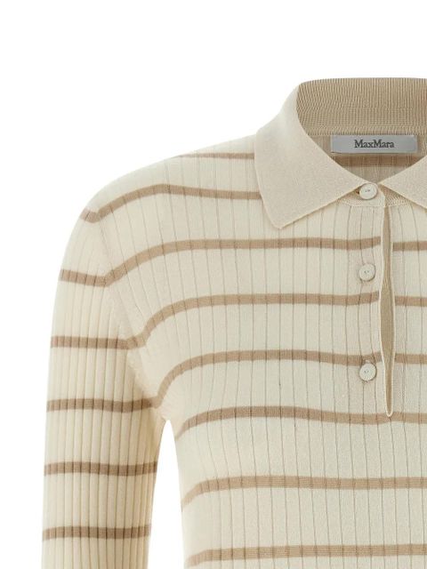 Max Mara ribbed striped polo top - Neutrals