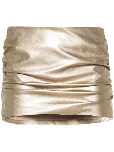 MISBHV ruched metallic miniskirt - Gold - zdjęcie produktu nr 1