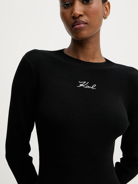 Karl Lagerfeld sweter damski kolor czarny lekki A3W18025