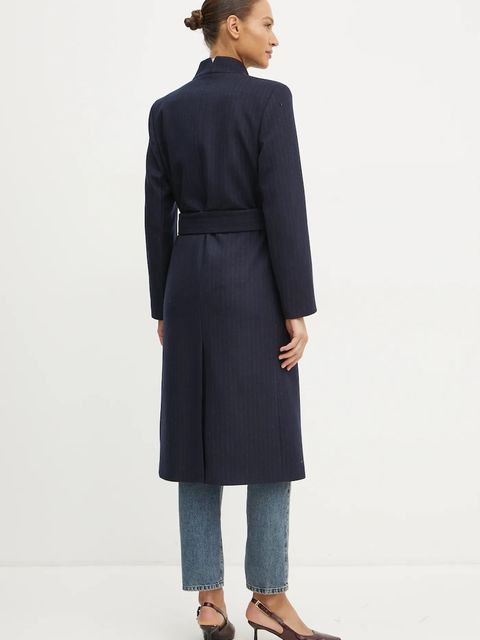 Karl Lagerfeld płaszcz wełniany kolor granatowy przejściowy A1W15020