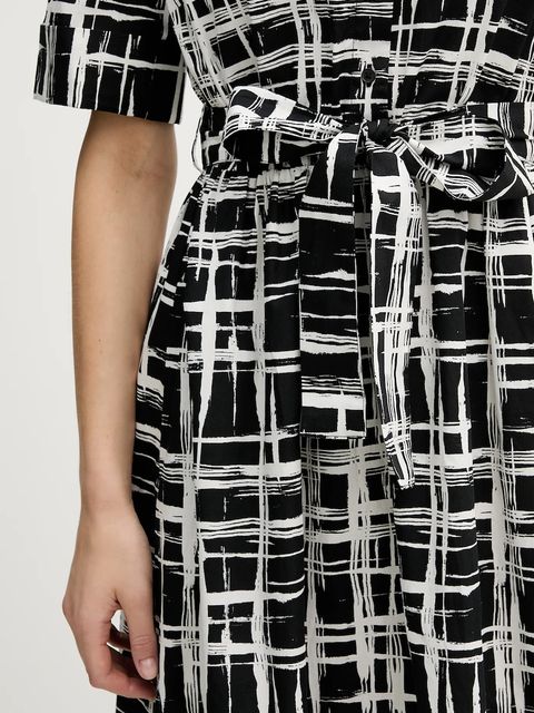 Dkny sukienka bawełniana kolor czarny midi rozkloszowana DD5A1120