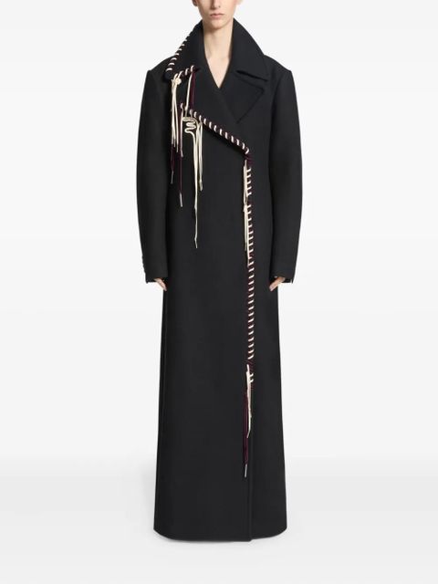 DRIES VAN NOTEN whipstitch-embellished coat - Black